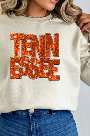 Faux Sequin Tennessee Transfer Unisex NuBlend Crew Sweatshirt - Wholesale Accessory Market