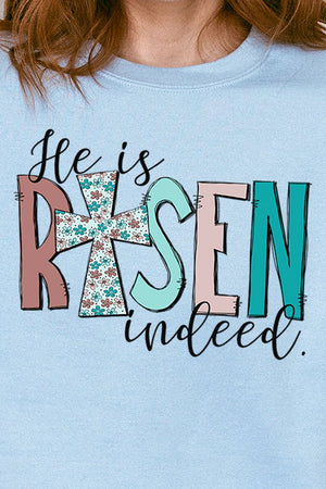 Floral He Is Risen Indeed Unisex NuBlend Crew Sweatshirt - Wholesale Accessory Market