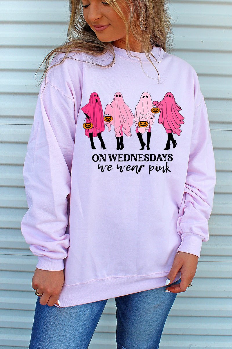 Ghouls Wednesday Wear Pink Unisex NuBlend Crew Sweatshirt - Wholesale Accessory Market