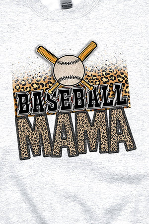 Leopard Baseball Mama Unisex NuBlend Crew Sweatshirt - Wholesale Accessory Market