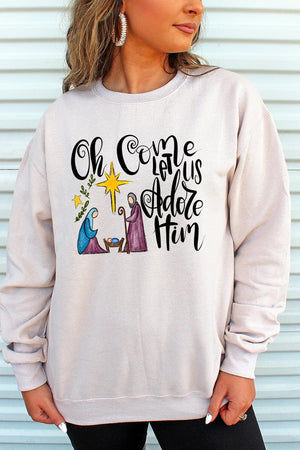 Oh Come Let Us Adore Him Unisex NuBlend Crew Sweatshirt - Wholesale Accessory Market