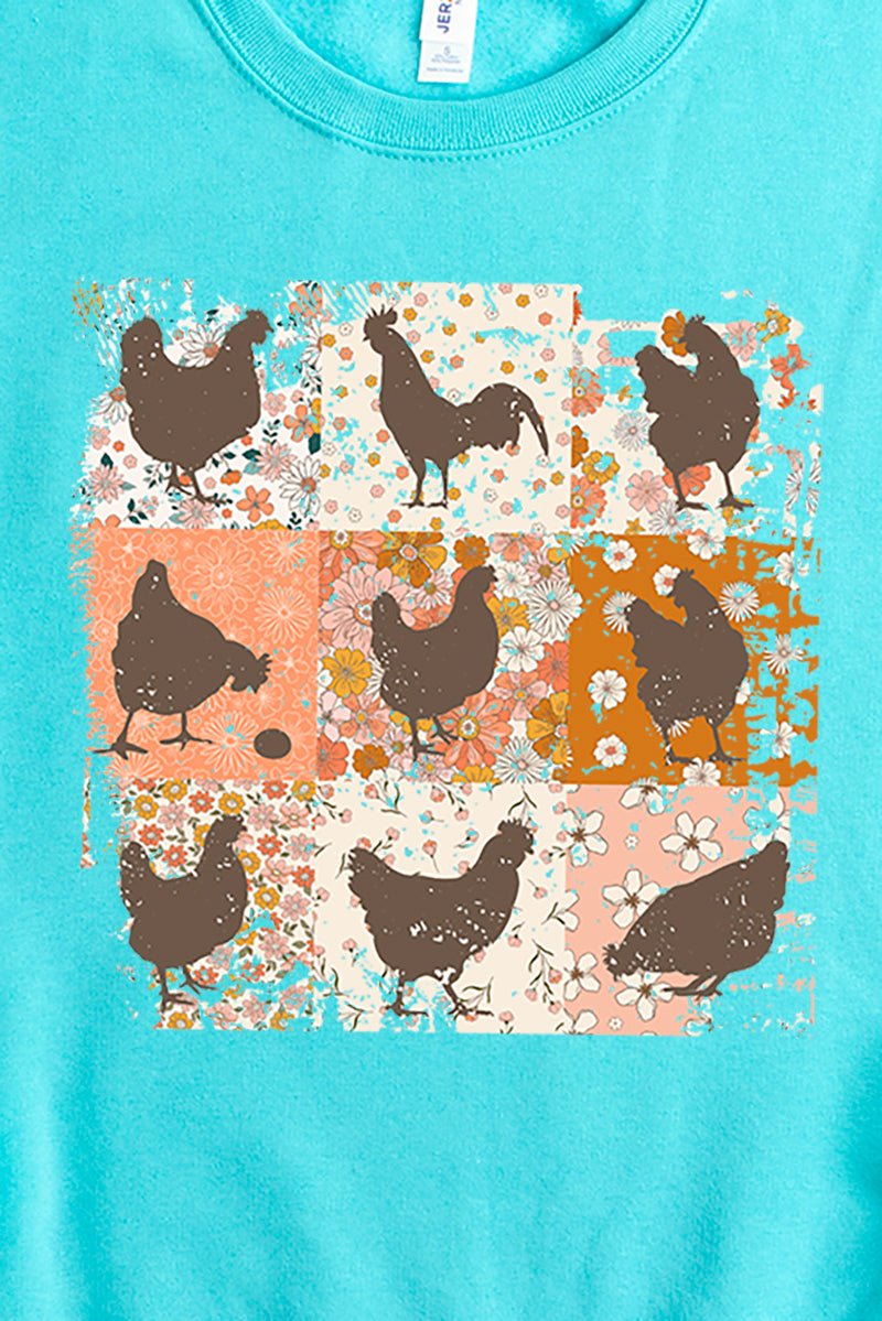 Patchwork Chickens Unisex NuBlend Crew Sweatshirt - Wholesale Accessory Market