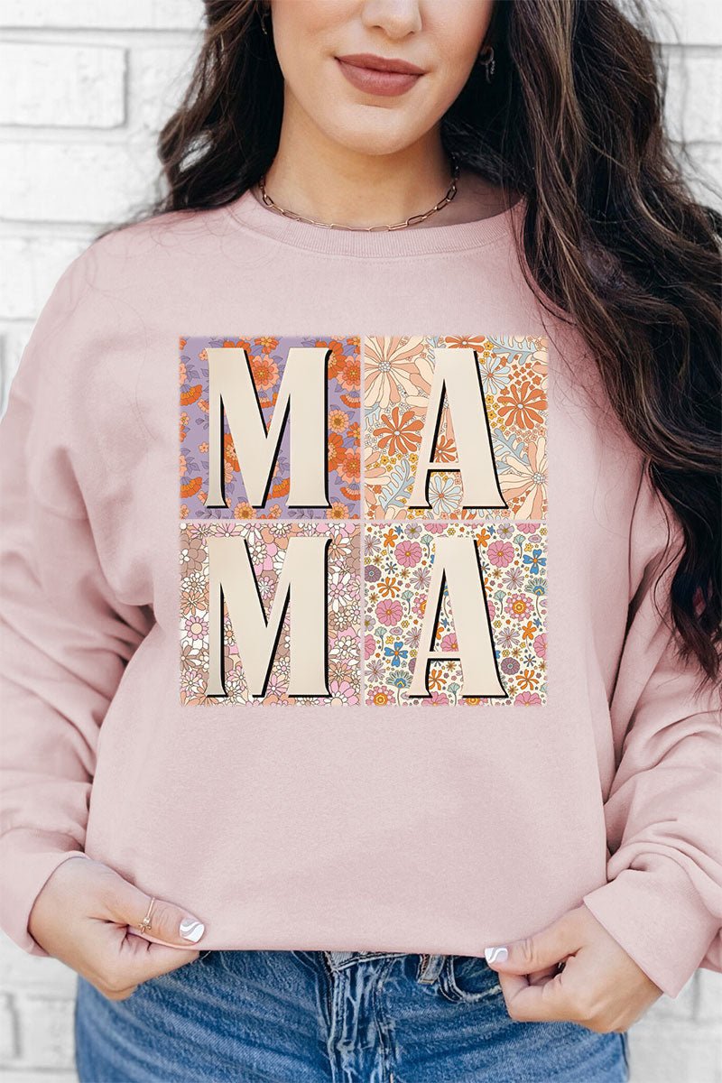 Patchwork Floral Mama Unisex NuBlend Crew Sweatshirt - Wholesale Accessory Market