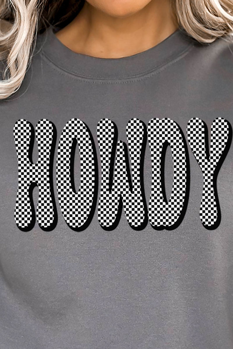 Retro Checkered Howdy Unisex NuBlend Crew Sweatshirt - Wholesale Accessory Market