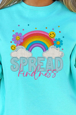 Spread Kindness Faux Embroidery Transfer Unisex NuBlend Crew Sweatshirt - Wholesale Accessory Market