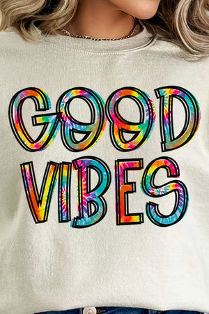 Tie Dye Good Vibes Unisex NuBlend Crew Sweatshirt - Wholesale Accessory Market