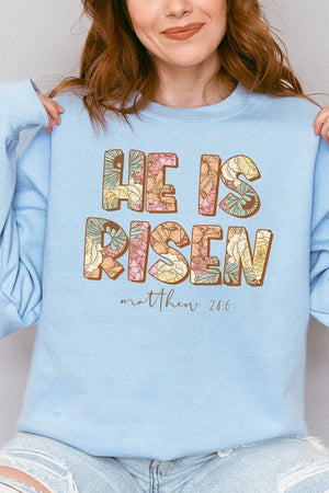 Block Letters He Is Risen Unisex NuBlend Crew Sweatshirt - Wholesale Accessory Market