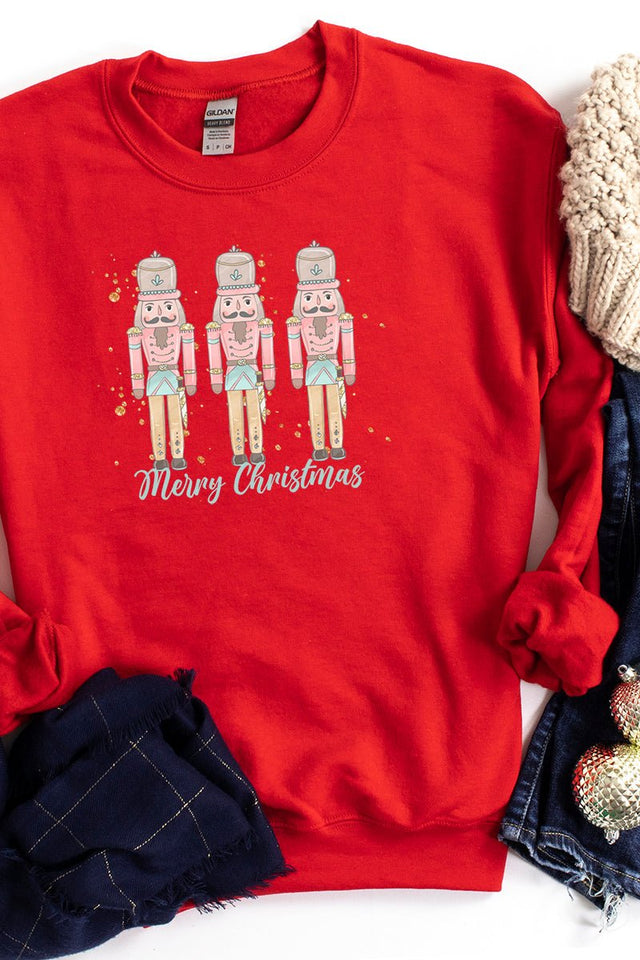 Pastel Nutcracker Merry Christmas Unisex NuBlend Crew Sweatshirt - Wholesale Accessory Market