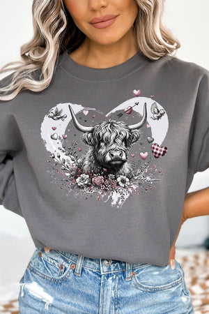 Hearts For Highland Cow Unisex NuBlend Crew Sweatshirt - Wholesale Accessory Market