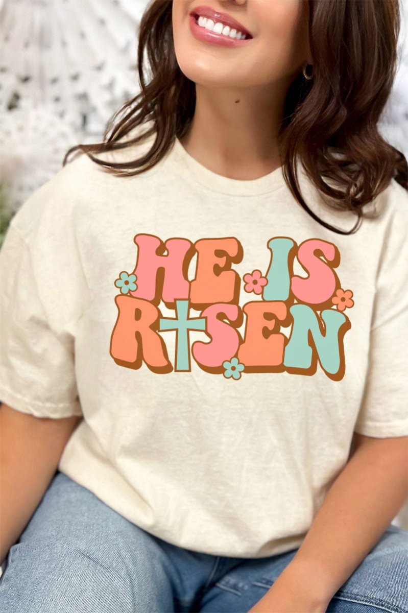 Groovy He Is Risen Combed Cotton T-Shirt - Wholesale Accessory Market