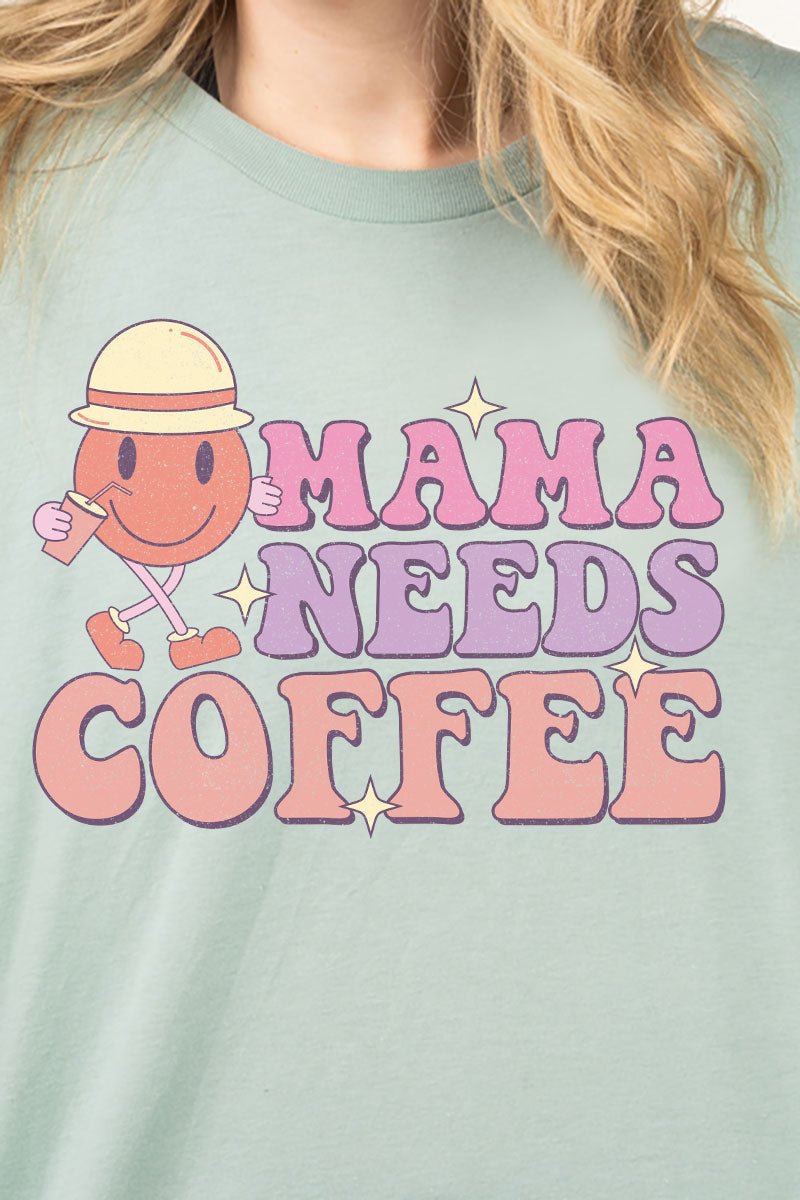 Mama Needs Coffee Combed Cotton T-Shirt - Wholesale Accessory Market