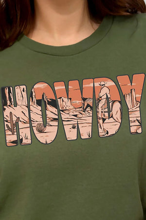 Cowboy Sunset Howdy Combed Cotton T-Shirt - Wholesale Accessory Market