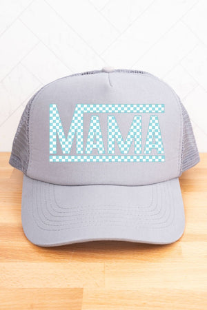 Check It Out Mama Blue Twill Front Mesh Trucker Cap - Wholesale Accessory Market