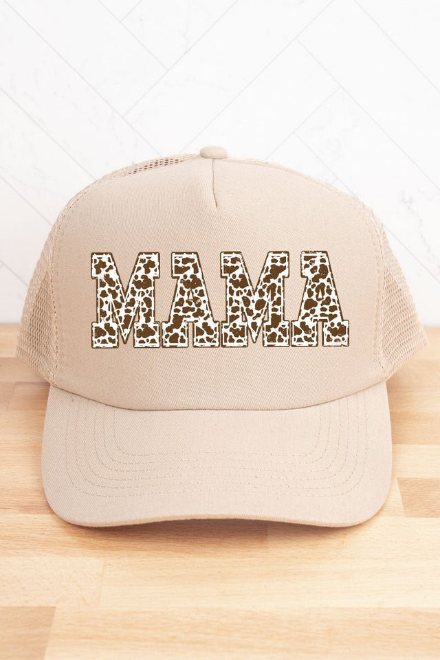 Distressed Brown Cow Mama Twill Front Mesh Trucker Cap - Wholesale Accessory Market