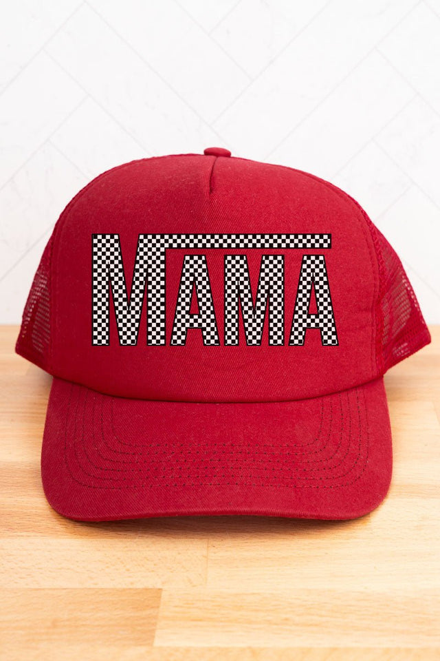 Check It Out Mama Black Twill Front Mesh Trucker Cap - Wholesale Accessory Market