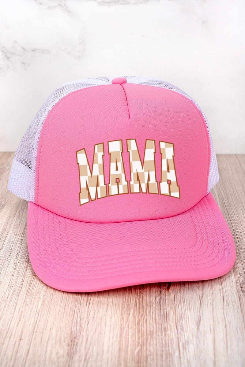 Checkerboard Mama Foam Front Mesh Trucker Cap - Wholesale Accessory Market