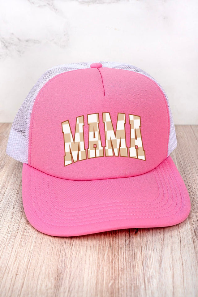 Checkerboard Mama Foam Front Mesh Trucker Cap - Wholesale Accessory Market