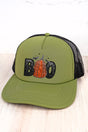 Faux Sequin Boo Foam Front Mesh Trucker Cap - Wholesale Accessory Market