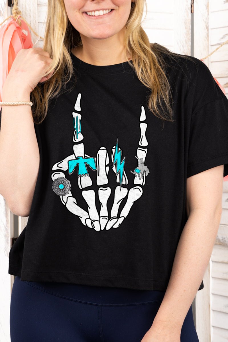 Rockin' Turquoise Women's Soft-Tek Blend Crop T-Shirt - Wholesale Accessory Market