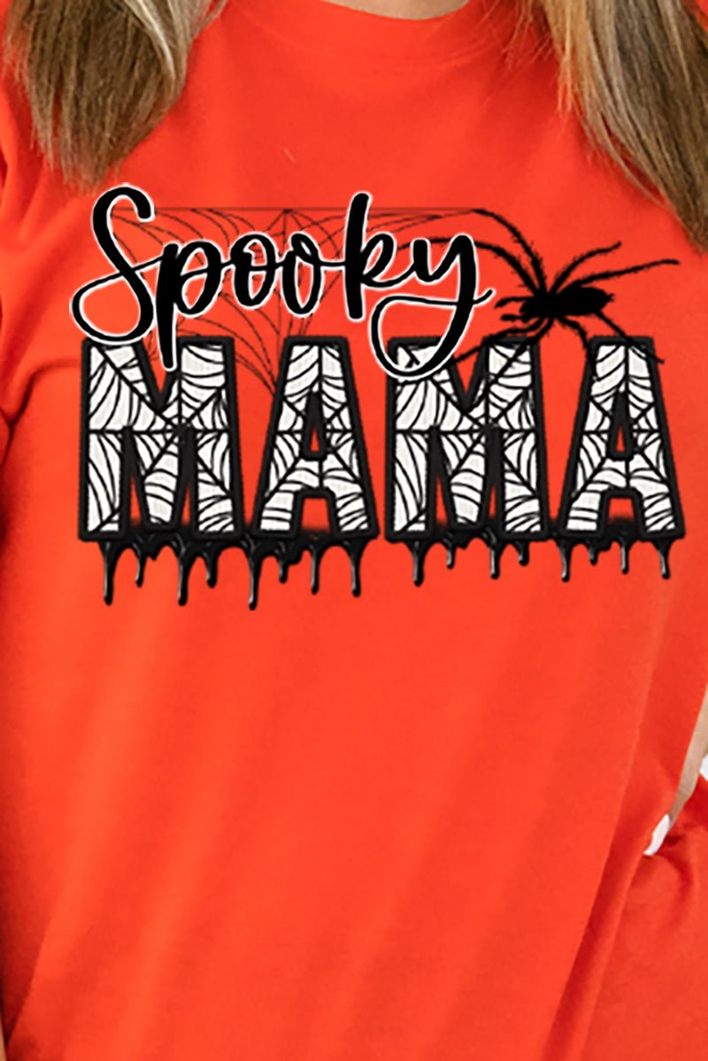 Spooky Mama Faux Embroidery Adult Soft-Tek Blend T-Shirt - Wholesale Accessory Market