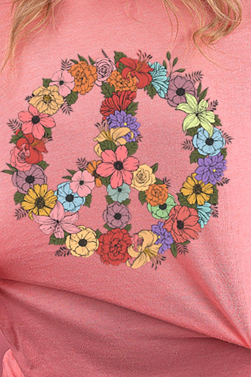 Flower Peace Adult Soft-Tek Blend T-Shirt - Wholesale Accessory Market