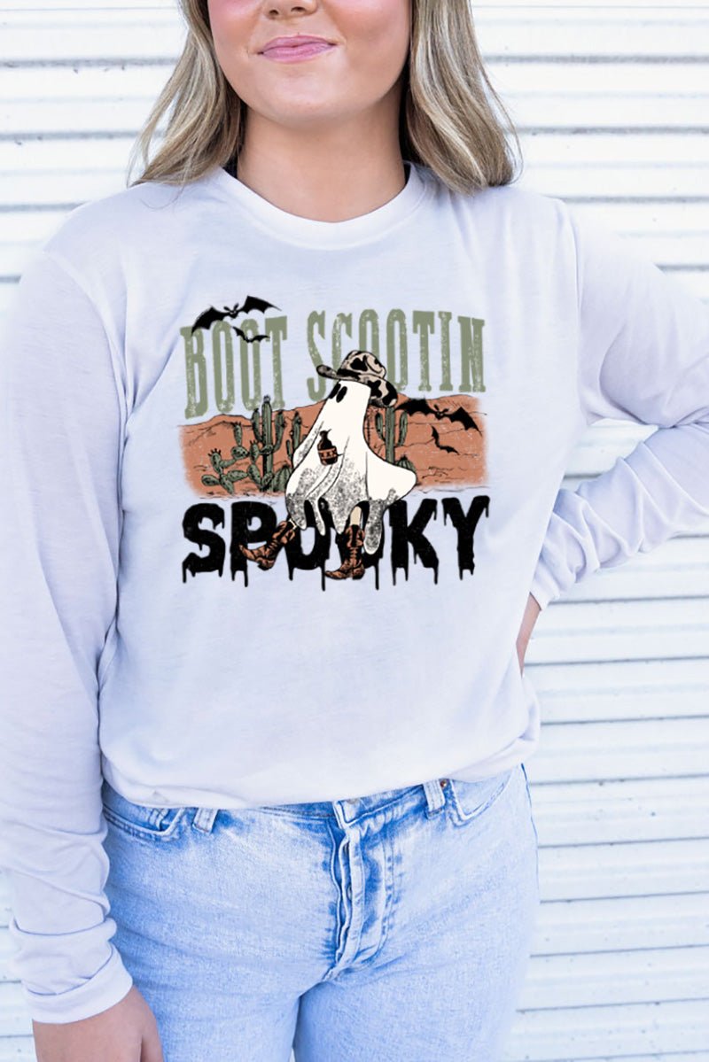 Boot Scootin' Spooky Adult Soft-Tek Blend Long Sleeve Tee - Wholesale Accessory Market