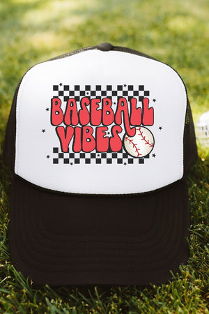 Checkered Baseball Vibes Foam Mesh Back Trucker Cap - Wholesale Accessory Market