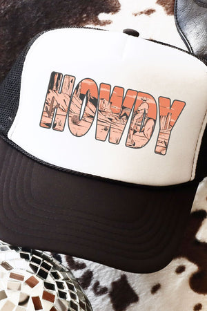 Cowboy Sunset Howdy Foam Mesh Back Trucker Cap - Wholesale Accessory Market