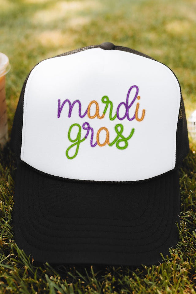 Mardi Gras Faux Tinsel Transfer Foam Mesh Back Trucker Cap - Wholesale Accessory Market