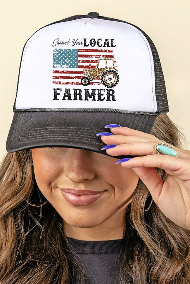 Support Your Local Farmer Foam Mesh Back Trucker Cap - Wholesale Accessory Market