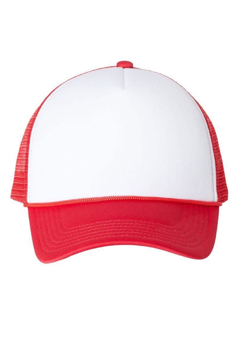 Red and white store trucker hat wholesale