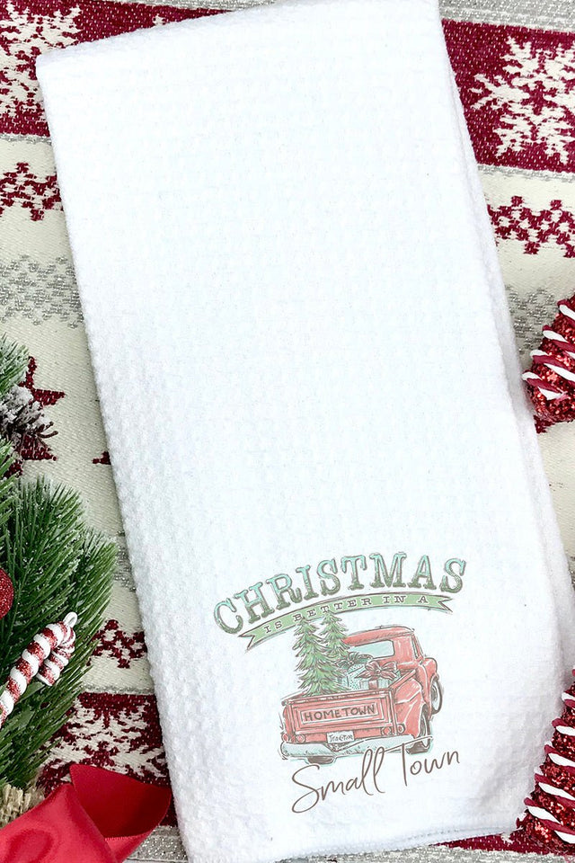 Christmas Better In A Small Town Waffle Kitchen Towel - Wholesale Accessory Market