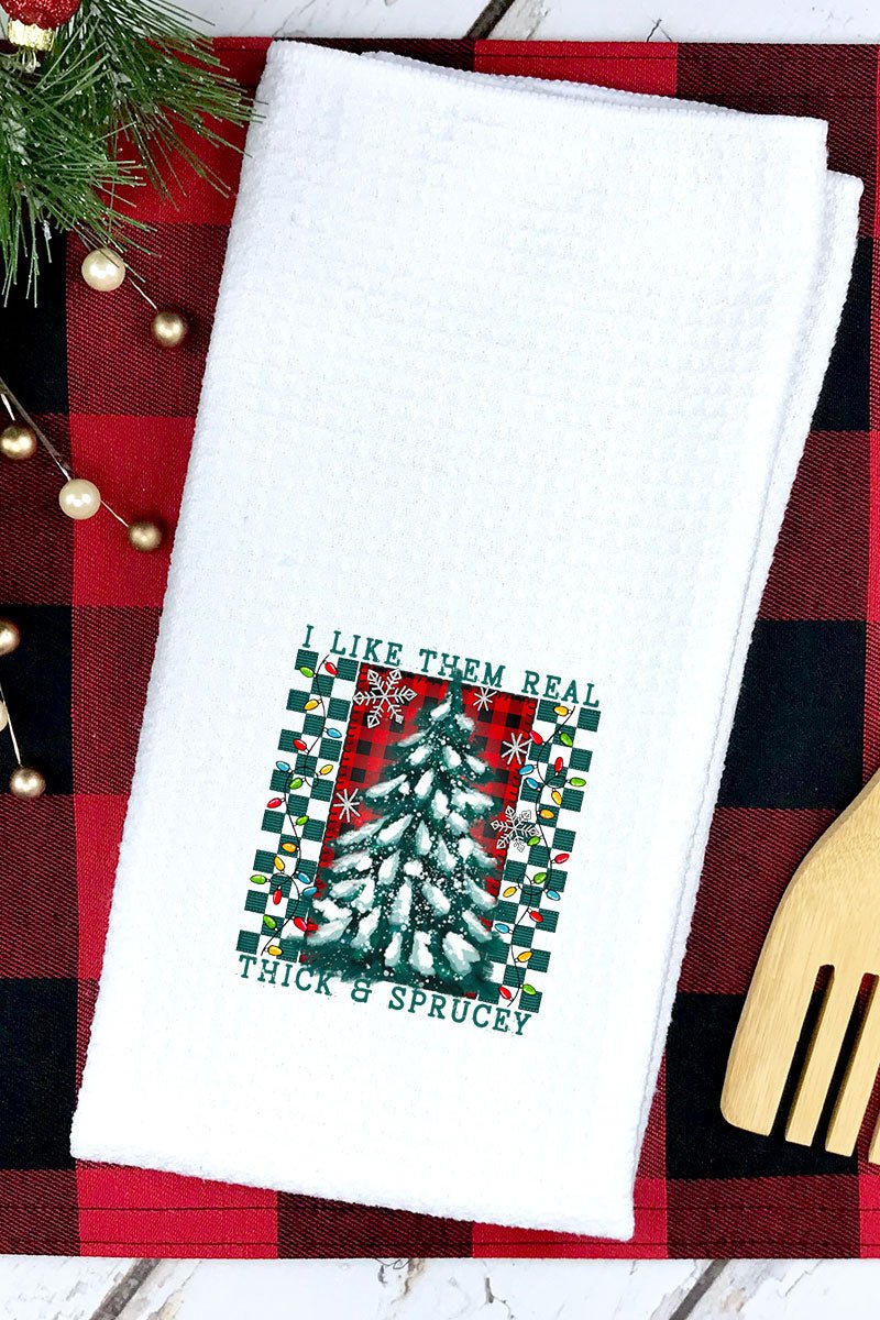 Christmas Tree Real Thick And Sprucey Waffle Kitchen Towel - Wholesale Accessory Market