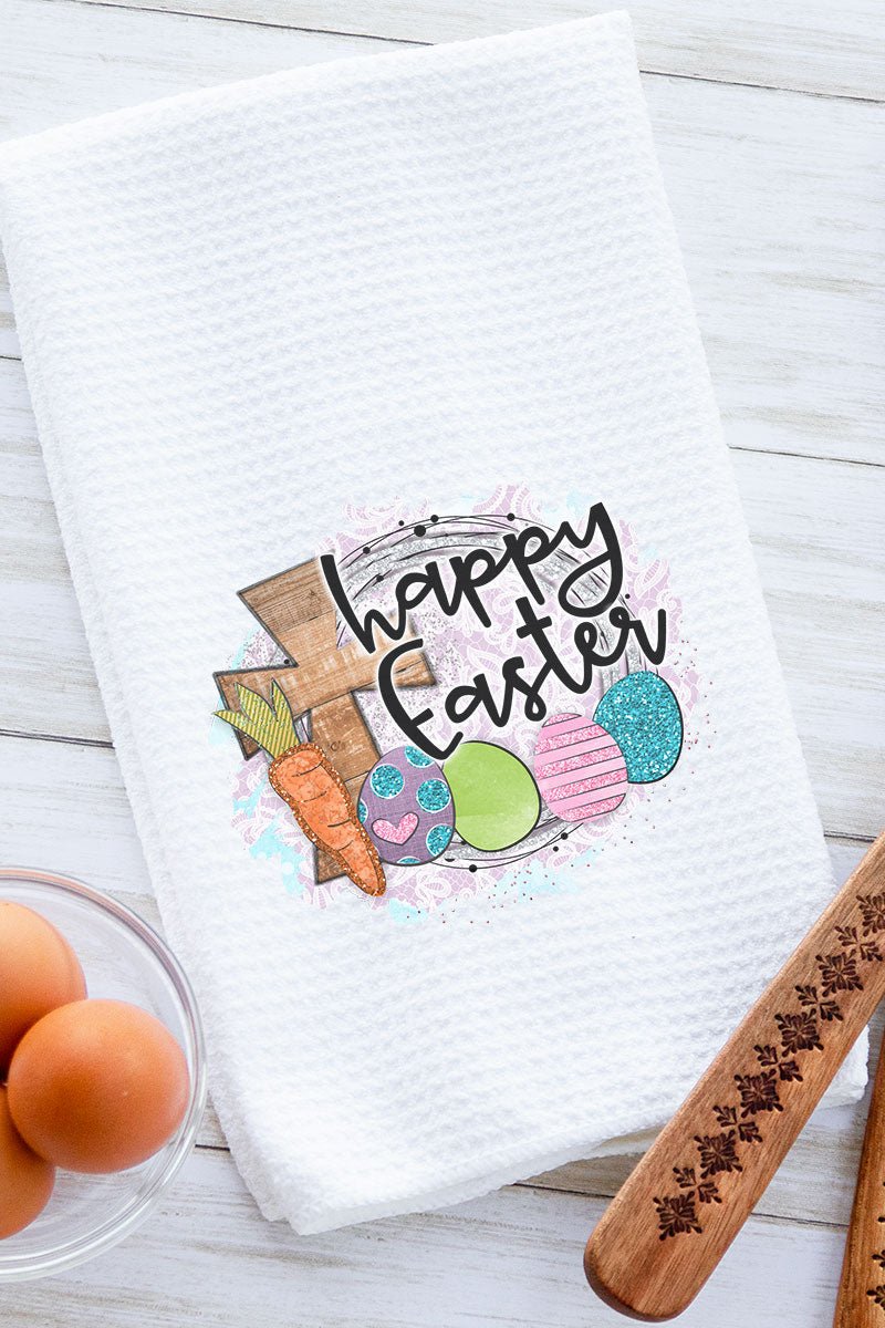 Cross Happy Easter Waffle Kitchen Towel - Wholesale Accessory Market