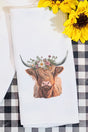 Daisy Highland Cow Waffle Kitchen Towel - Wholesale Accessory Market