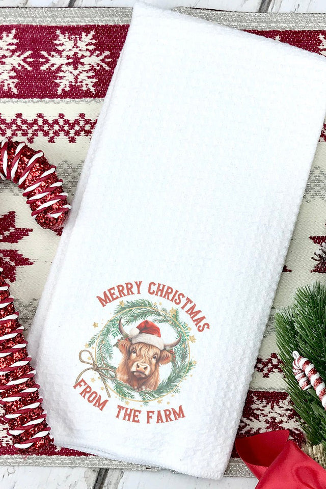 From The Farm Merry Christmas Waffle Kitchen Towel - Wholesale Accessory Market