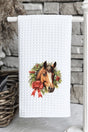 Horse Christmas On the Farm Waffle Kitchen Towel - Wholesale Accessory Market