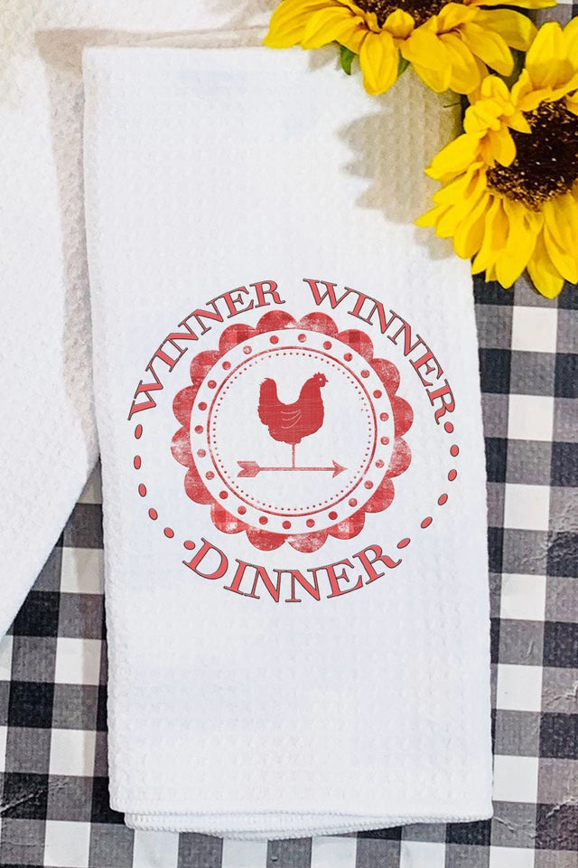 Winner Winner Chicken Dinner Waffle Kitchen Towel - Wholesale Accessory Market