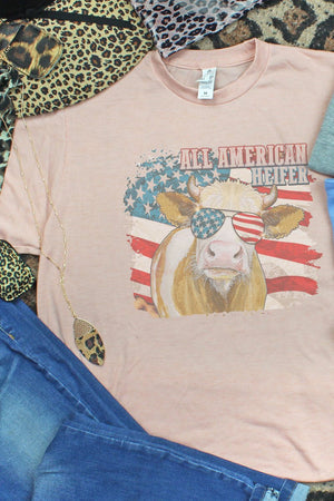 All American Heifer Unisex Poly-Rich Blend Tee - Wholesale Accessory Market