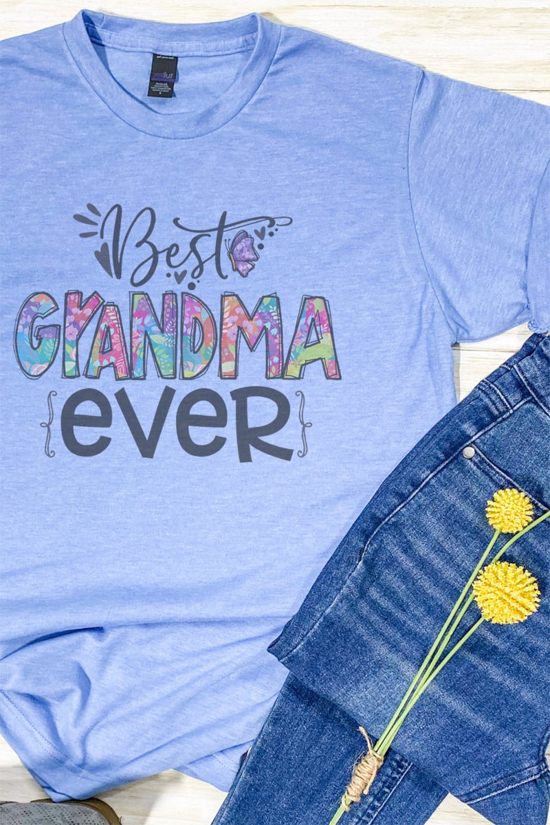 Floral Best Grandma Ever Unisex Poly-Rich Blend Tee - Wholesale Accessory Market