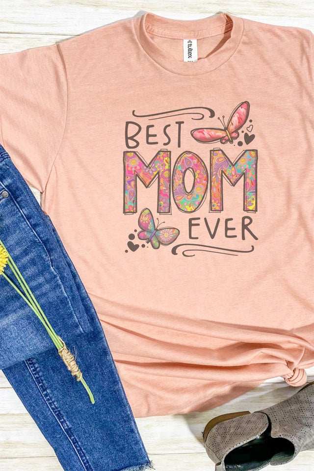 Floral Best Mom Ever Unisex Poly-Rich Blend Tee - Wholesale Accessory Market