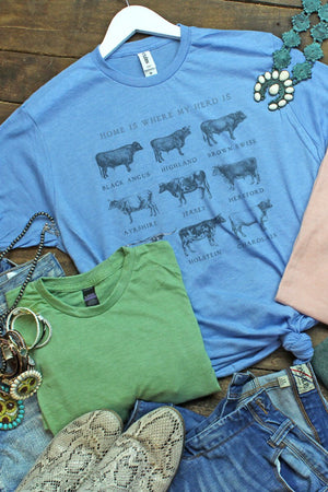 Home Is Where My Herd Is Unisex Poly-Rich Blend Tee - Wholesale Accessory Market