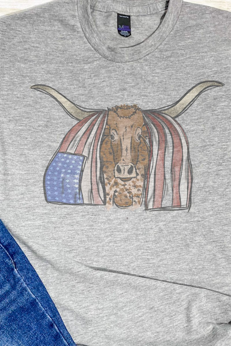 Patriotic Longhorn Unisex Poly-Rich Blend Tee - Wholesale Accessory Market