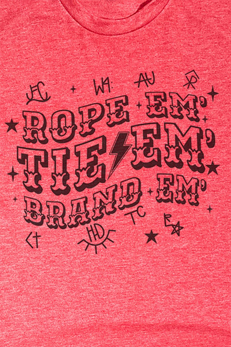 Rope Em' Tie Em' Brand Em' Unisex Poly-Rich Blend Tee - Wholesale Accessory Market