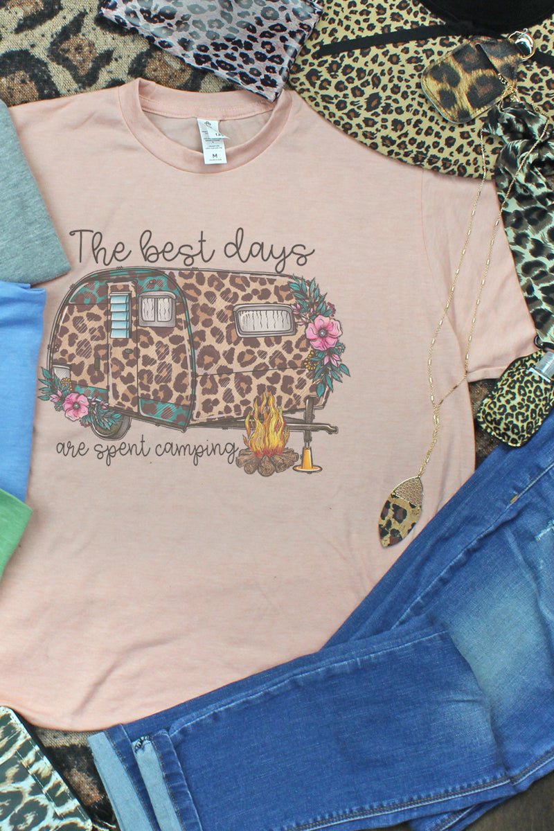 The Best Days Are Spent Camping Unisex Poly-Rich Blend Tee - Wholesale Accessory Market