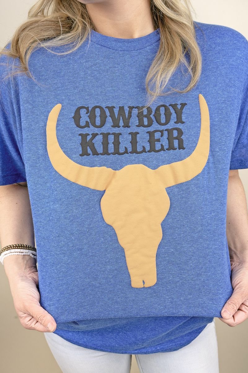 Cowboy Killer Puff Vinyl Unisex Poly-Rich Blend Tee - Wholesale Accessory Market