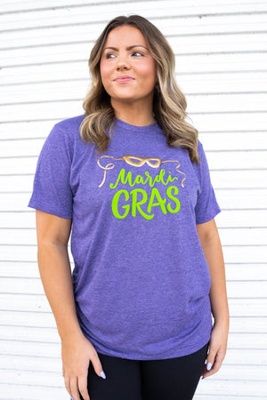 Mardi Gras Puff Vinyl Unisex Poly-Rich Blend Tee - Wholesale Accessory Market