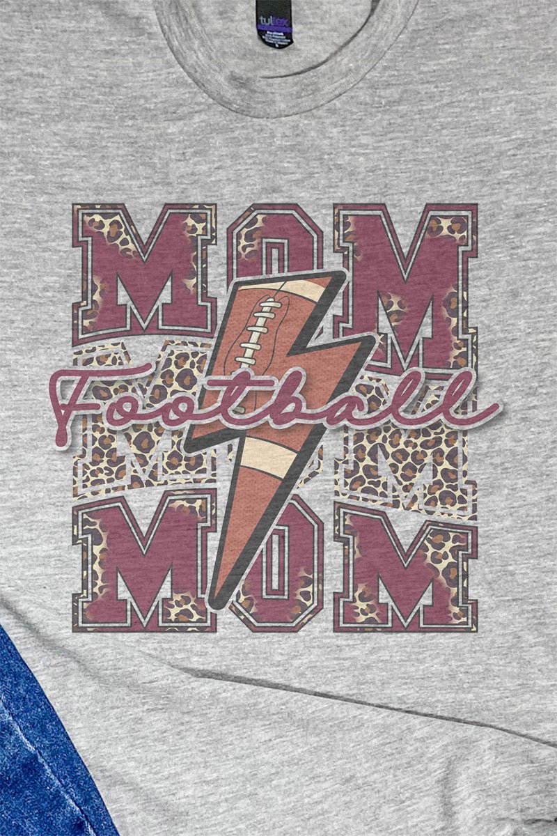 Cheetah Stacked Football Mom Maroon Unisex Poly-Rich Blend Tee - Wholesale Accessory Market