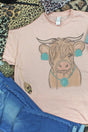 Fancy Turquoise Cow Unisex Poly-Rich Blend Tee - Wholesale Accessory Market