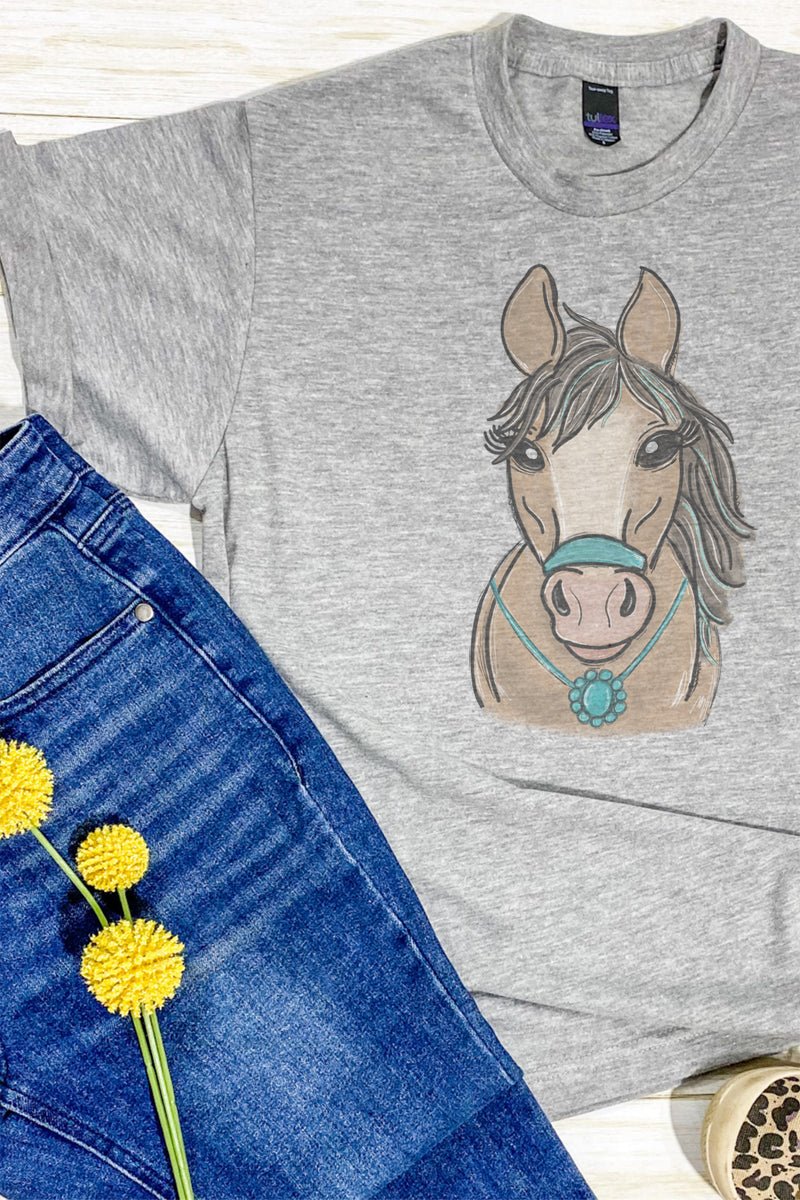 Fancy Turquoise Horse Unisex Poly-Rich Blend Tee - Wholesale Accessory Market